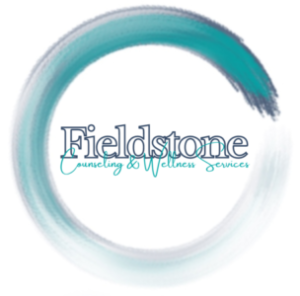 Small logo. Fieldstone Counseling & Wellness Services written inside enso symbol.
